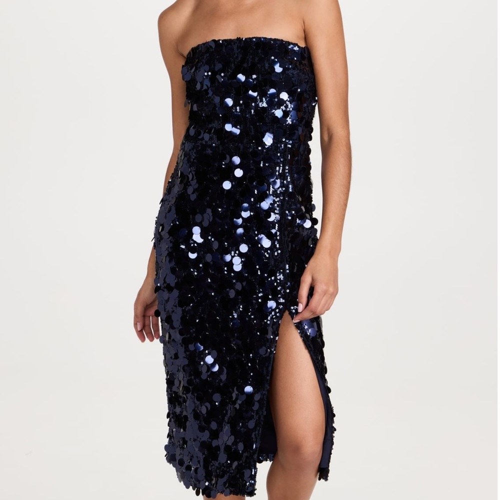Amanda Uprichard Armelle Sequin Dress Navy Size M NWT